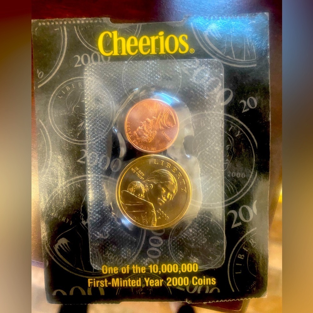 2000 cheerios Sacajawea dollar and penny